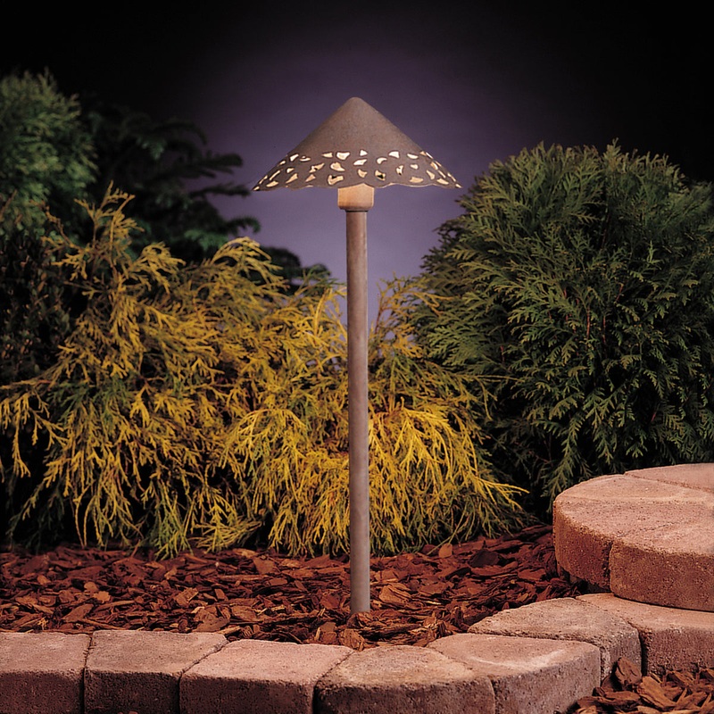 Kichler 15443OB Lace One Light Path & Spread, Olde Brick (Discontinued)
