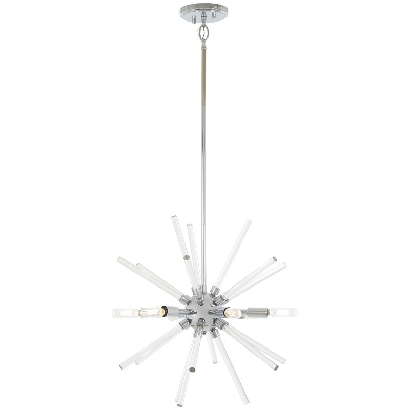 George Kovacs P1791-077 Spiked Six Light Pendant, Chrome