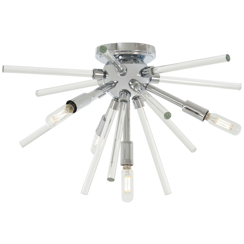George Kovacs P1799-077 Spiked Four Light Flush Mount, Chrome