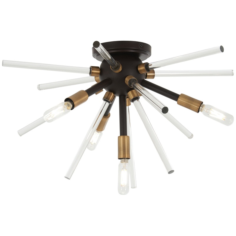 George Kovacs P1799-416 Spiked Four Light Flush Mount, Chrome