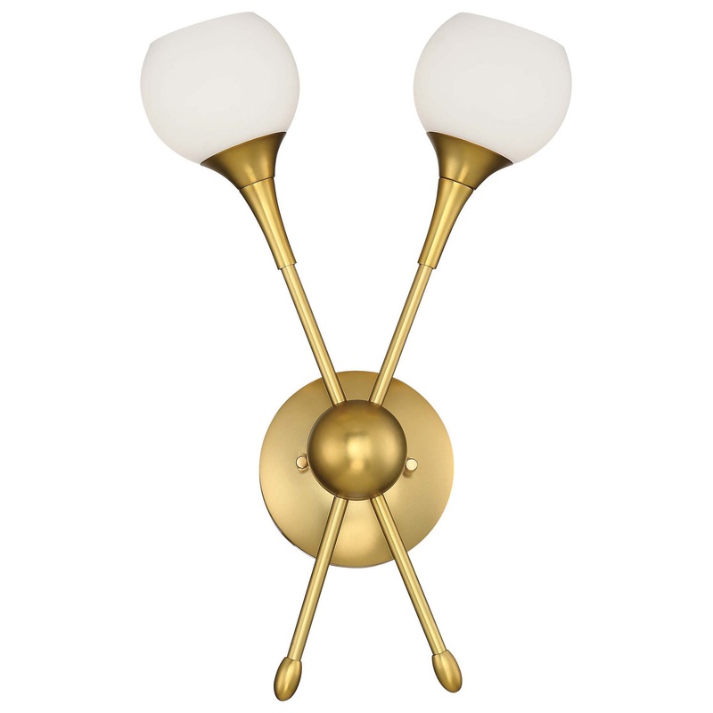 George Kovacs P1802-248 Pontil Two Light Wall Sconce, Honey Gold