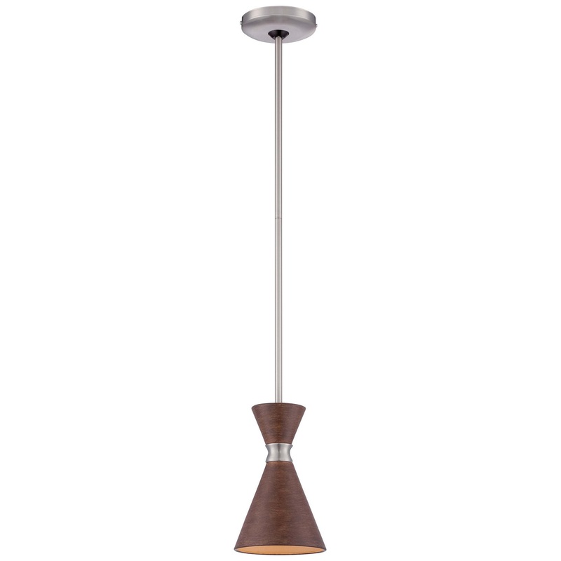 George Kovacs P1821-651 Conic One Light Mini Pendant, Distressed Koa