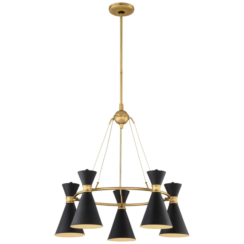 George Kovacs P1825-248 Conic Five Light Chandelier, Honey Gold