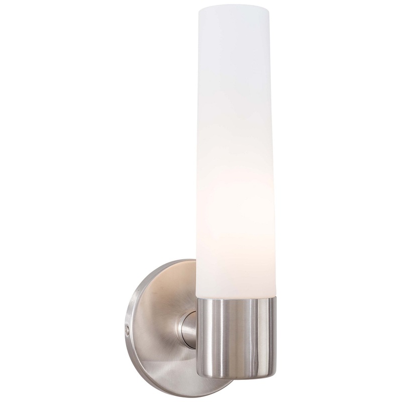 George Kovacs P5041-144 Saber One Light Wall Sconce, Brushed Stainless Steel