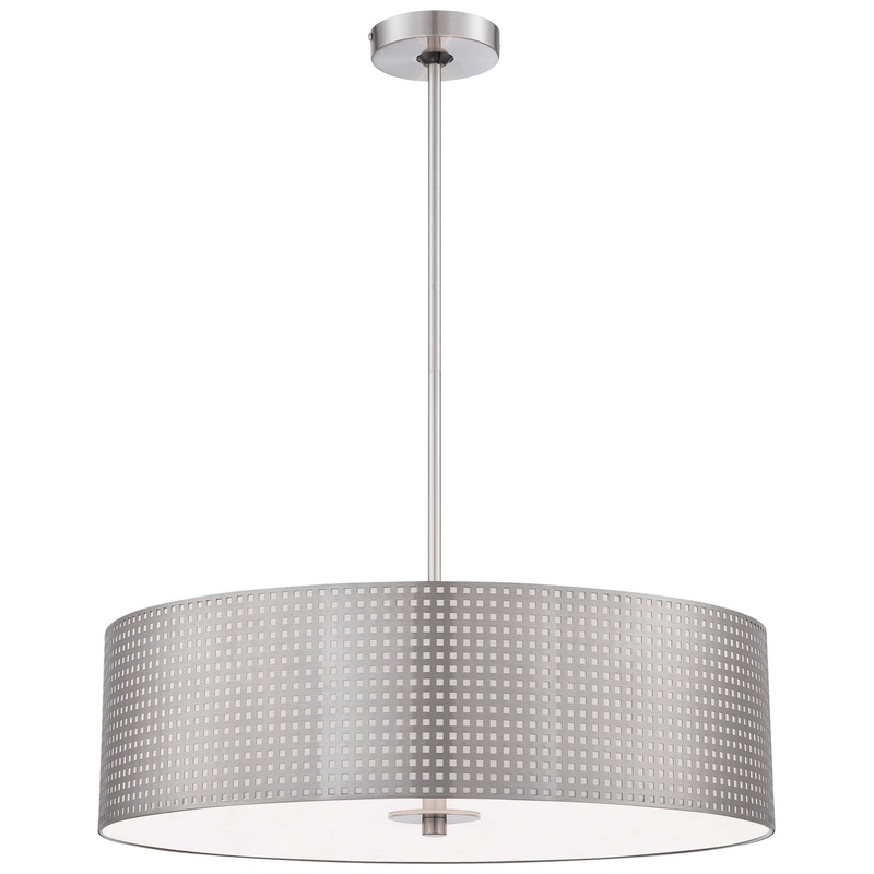 George Kovacs P5745-084 Grid Four Light Pendant, Brushed Nickel