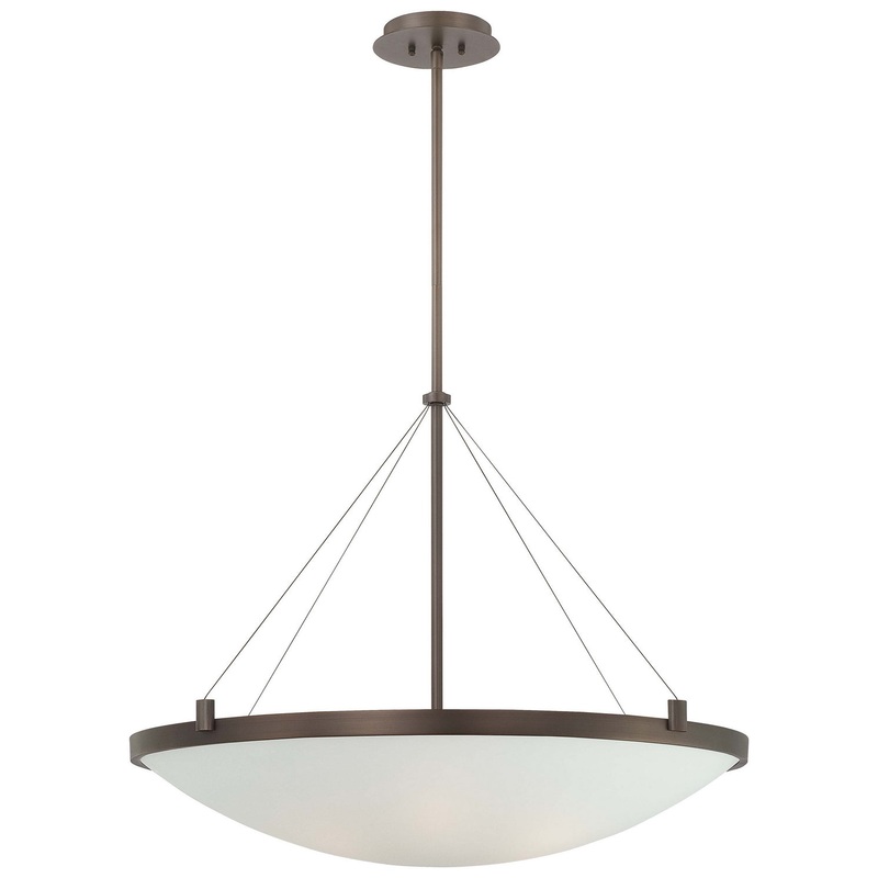 George Kovacs P593-647 Suspended Six Light Pendant, Copper Bronze Patina