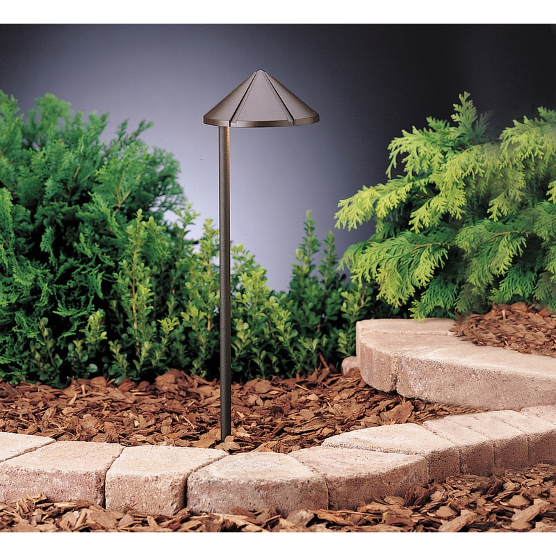Kichler 15315AZT Six Groove One Light Path & Spread, Textured Architectural Bronze