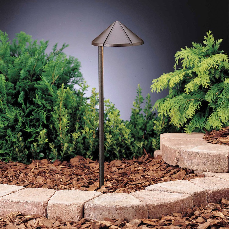 Kichler 15315AZT6 Six Groove One Light Path & Spread, Textured Architectural Bronze (Discontinued)