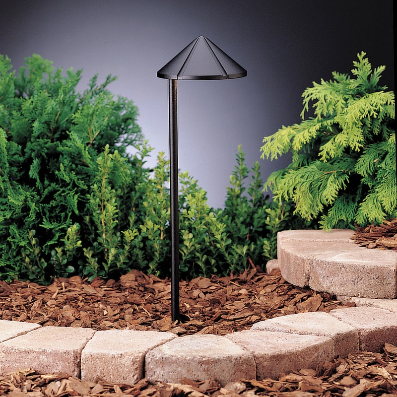 Kichler 15315BKT Six Groove One Light Path & Spread, Textured Black