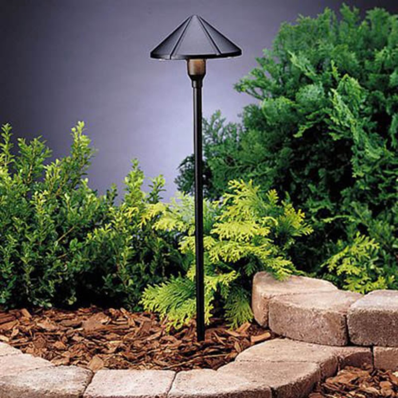 Kichler 15326BKT Six Groove One Light Path & Spread, Textured Black