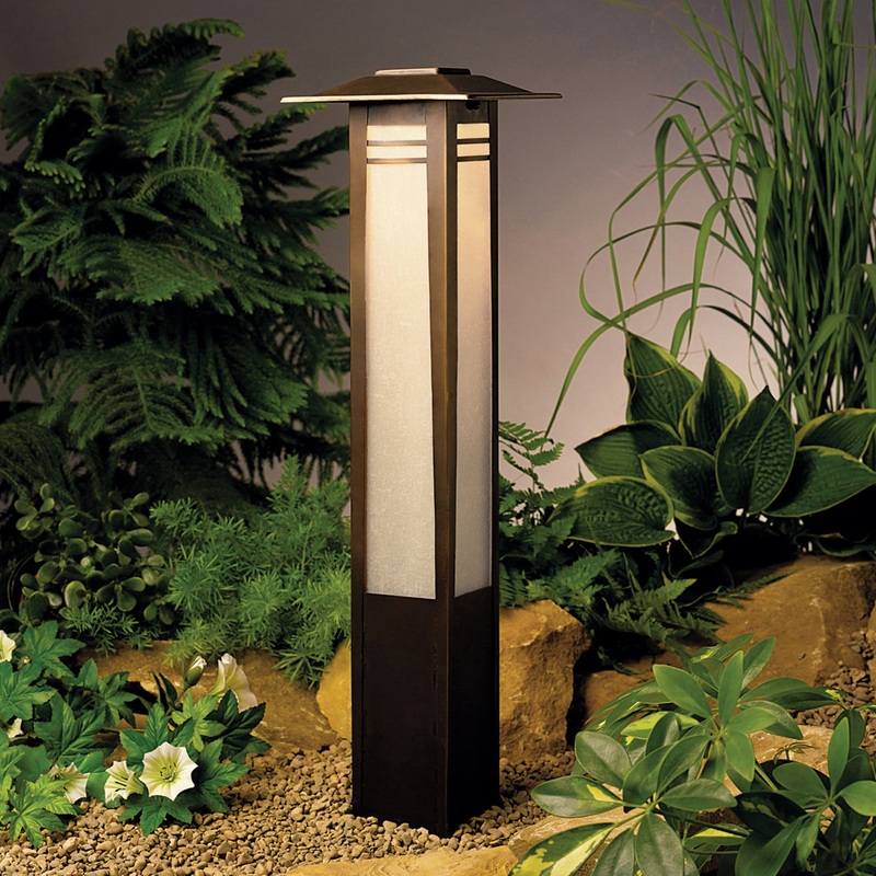 Kichler 15392OZ Zen Garden One Light Bollard, Olde Bronze (Discontinued)