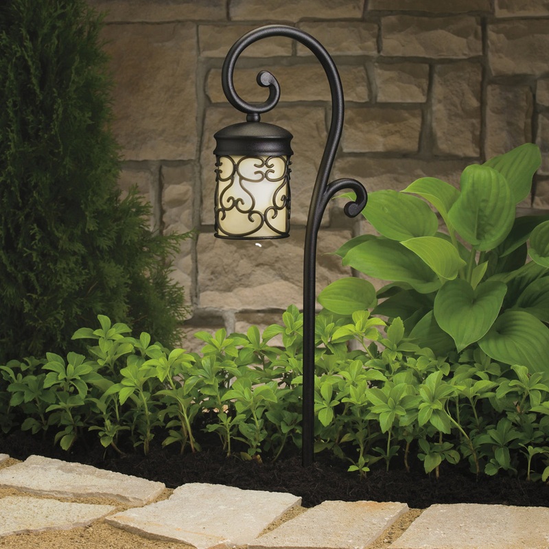 Kichler 15426BKT Almeria One Light Path & Spread, Textured Black