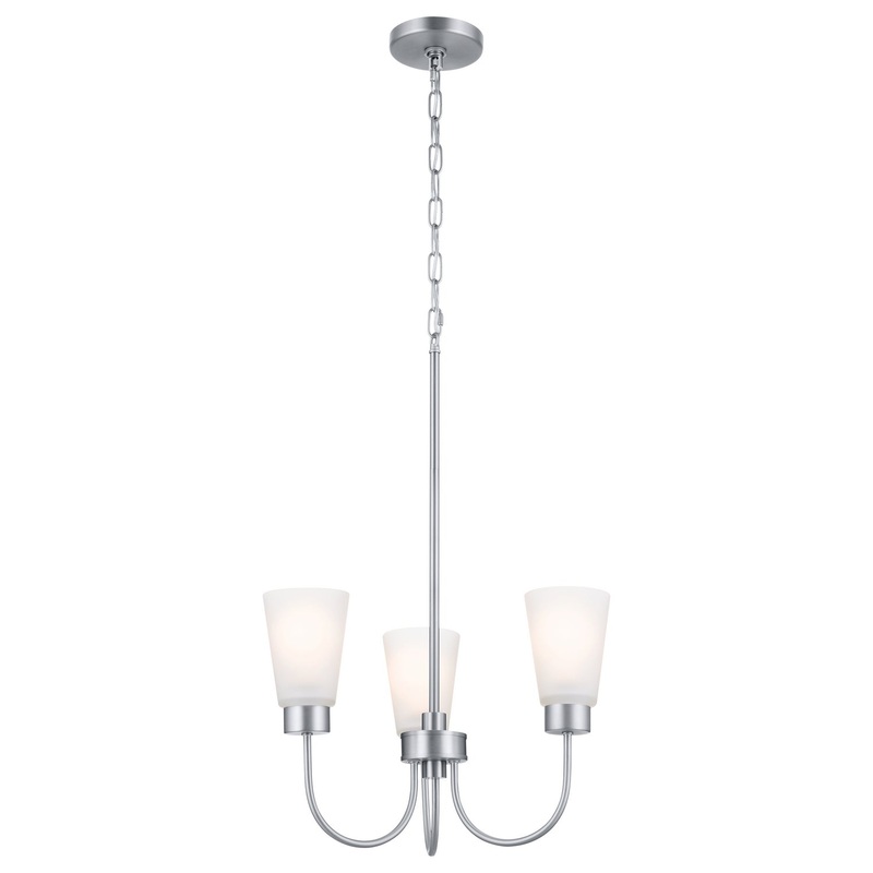Kichler 52442NI Erma Three Light Chandelier, Brushed Nickel