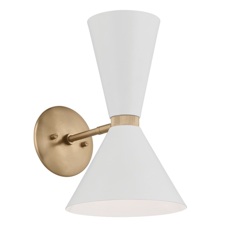 Kichler 52570CPZWH Phix Two Light Wall Sconce, Champagne Bronze