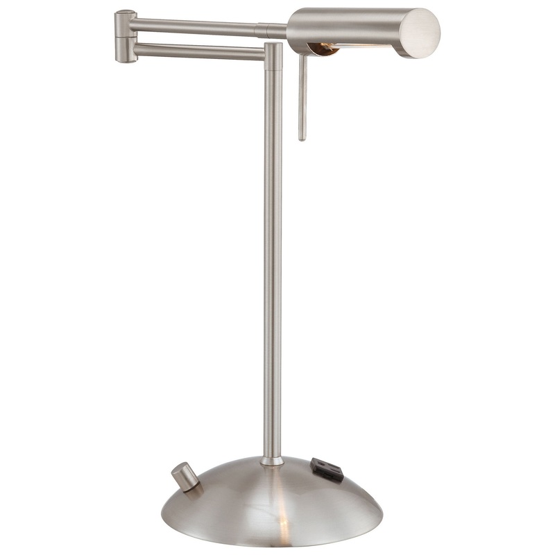 George Kovacs P101-084 Georges Reading Room One Light Swing Arm Table Lamp, Brushed Nickel
