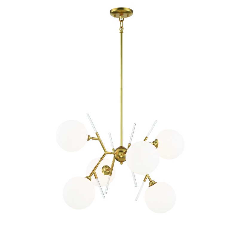 George Kovacs P1486-248 Polares Six Light Chandelier, Honey Gold