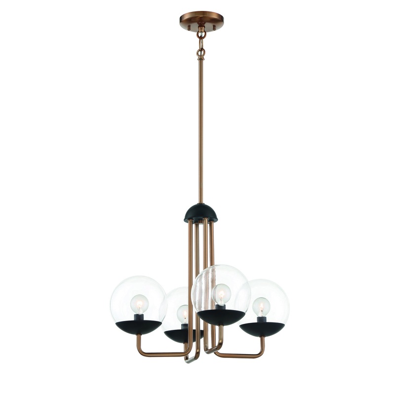 George Kovacs P1504-416 Outer Limits Four Light Chandelier, Painted Bronze W/Natural Brush