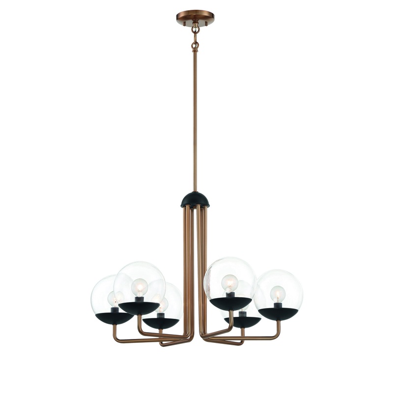 George Kovacs P1505-416 Outer Limits Six Light Chandelier, Painted Bronze W/Natural Brush