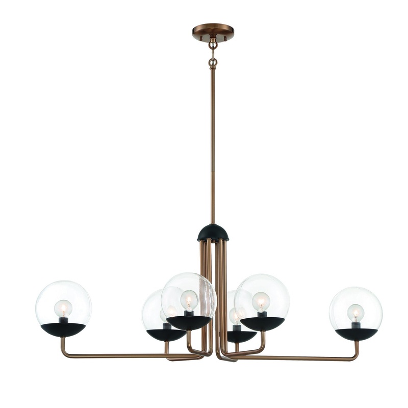 George Kovacs P1506-416 Outer Limits Six Light Island Pendant, Painted Bronze W/Natural Brush