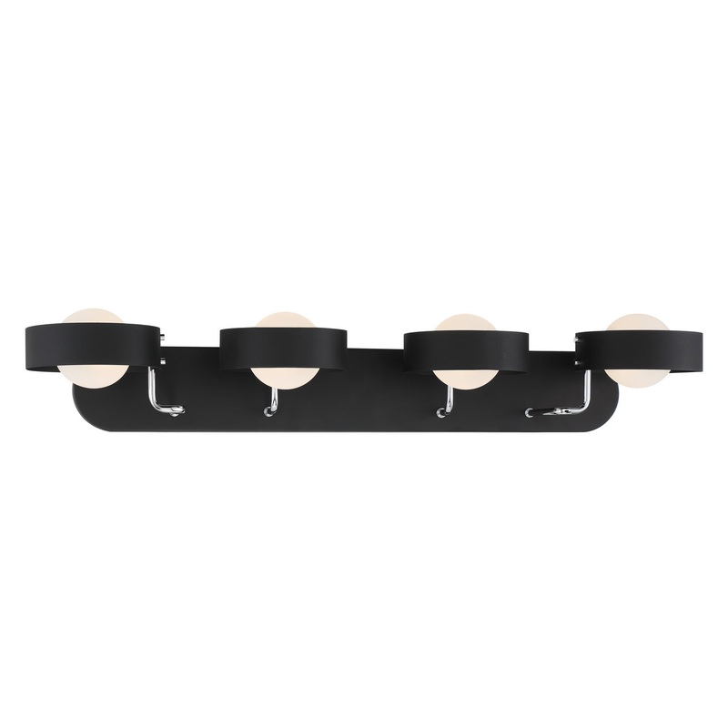 George Kovacs P1564-729 Lift Off Four Light Bath, Sand Coal And Polished Nickel