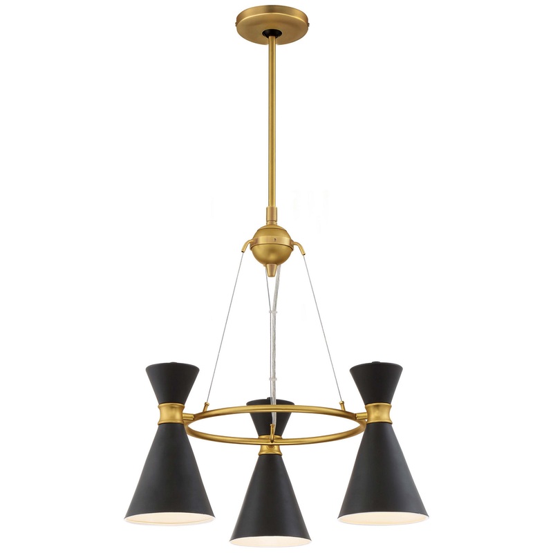George Kovacs P1823-248 Conic Three Light Mini Chandelier, Honey Gold