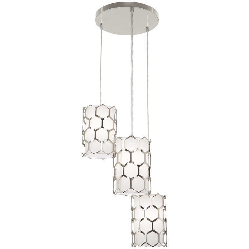 George Kovacs P1893-613 Missing Link Three Light Pendant, Polished Nickel