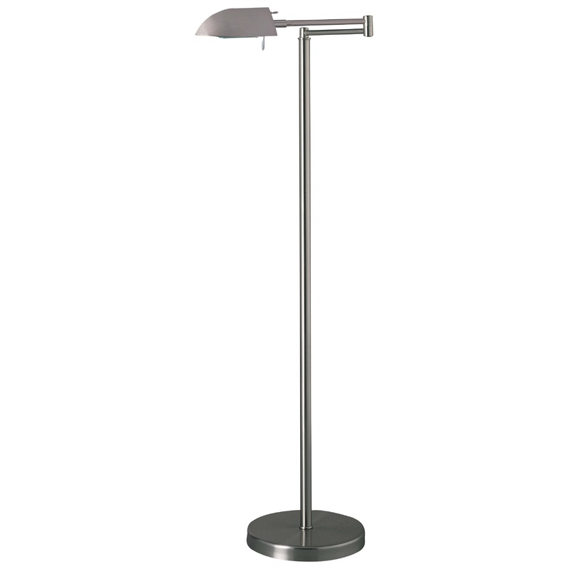 George Kovacs P4354-603 Wah-Hoo One Light Swing Arm Floor Lamp, Matte Brushed Nickel