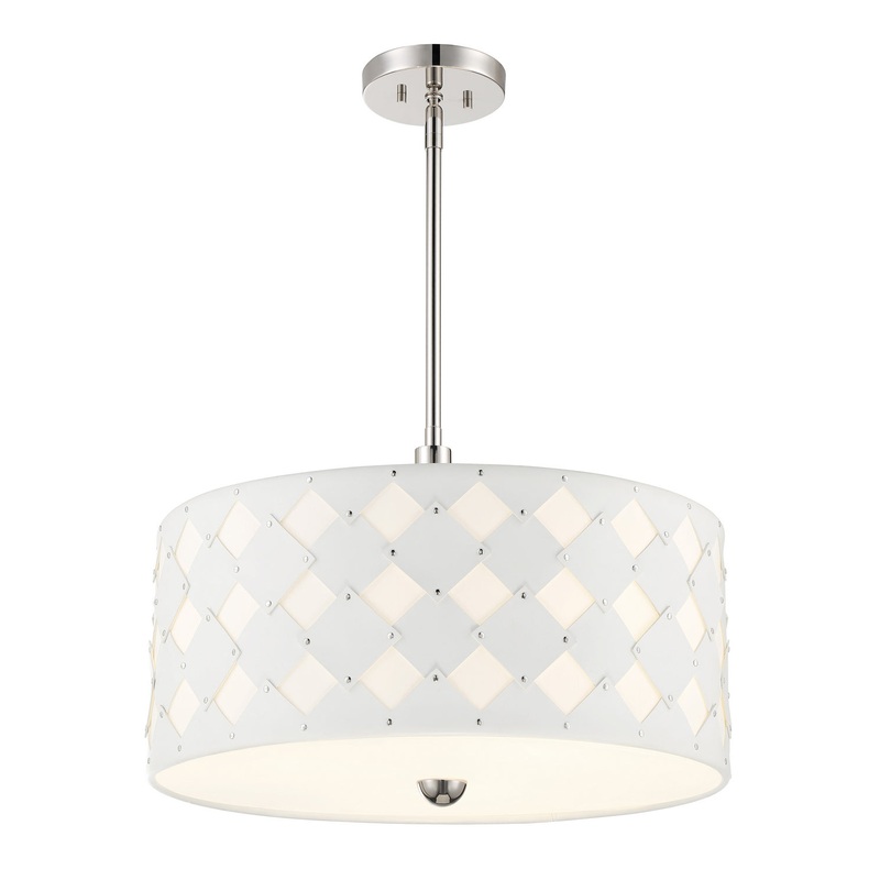 George Kovacs P5338-613 Patchwork Three Light Pendant, Polished Nickel