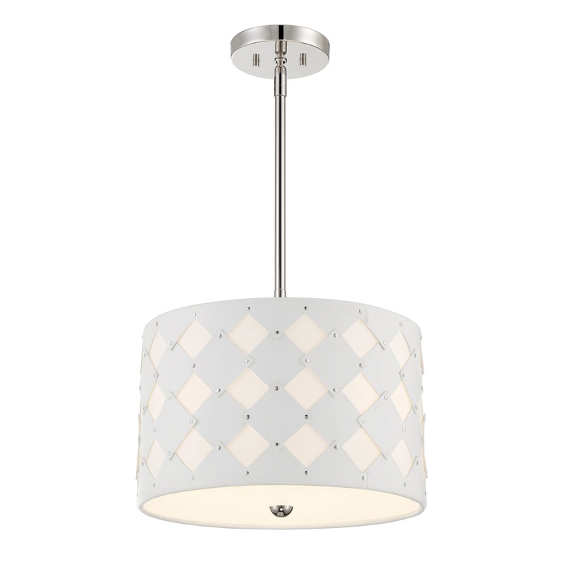 George Kovacs P5339-613 Patchwork Three Light Pendant, Polished Nickel