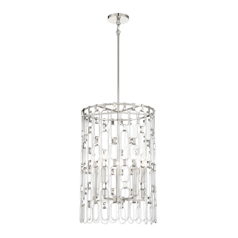 George Kovacs P5385-613 Charming Five Light Pendant, Polished Nickel