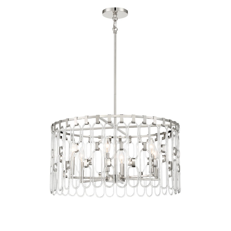George Kovacs P5386-613 Charming Six Light Pendant, Polished Nickel
