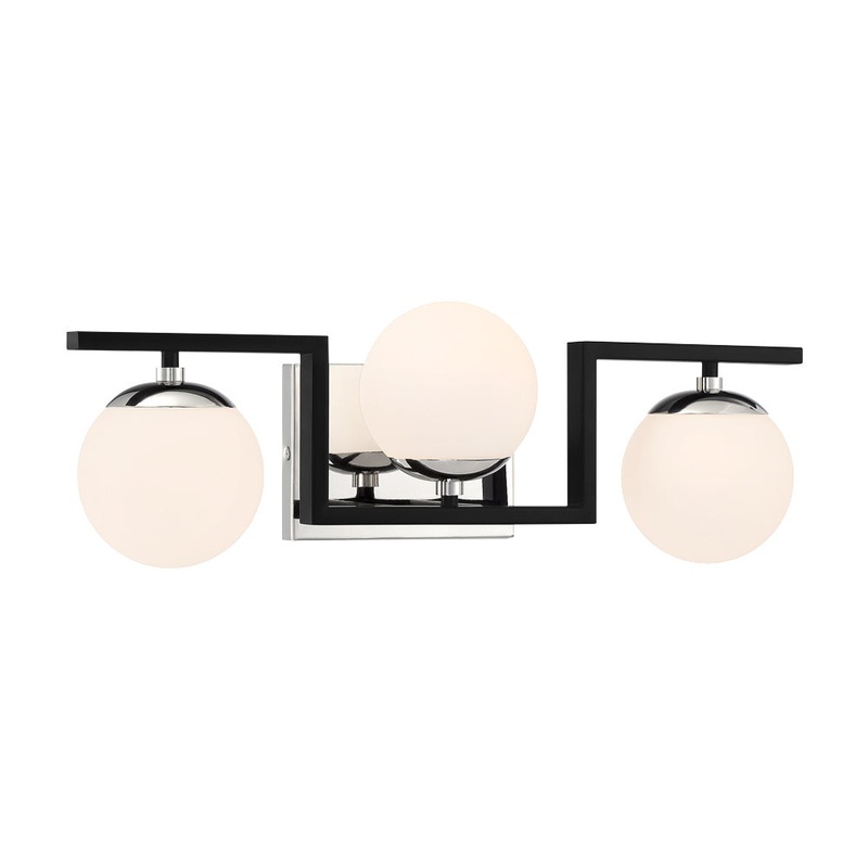 George Kovacs P5423-572 Alluria II Three Light Bath, Coal With Polished Nickel