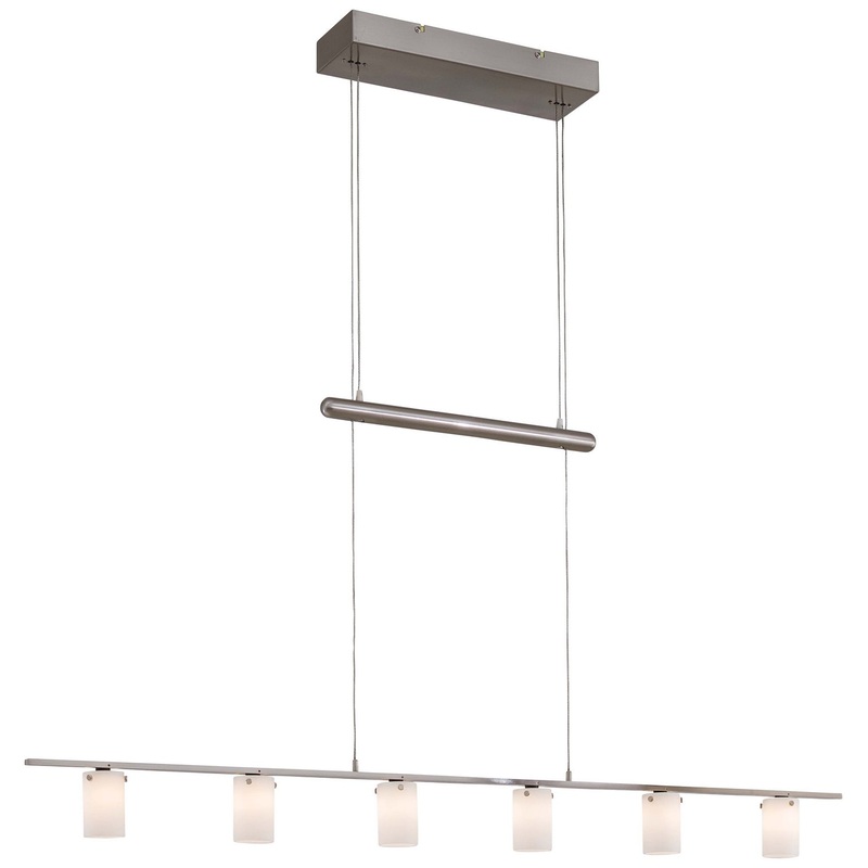 George Kovacs P8027-084 Counter Weights Six Light Island Pendant, Brushed Nickel