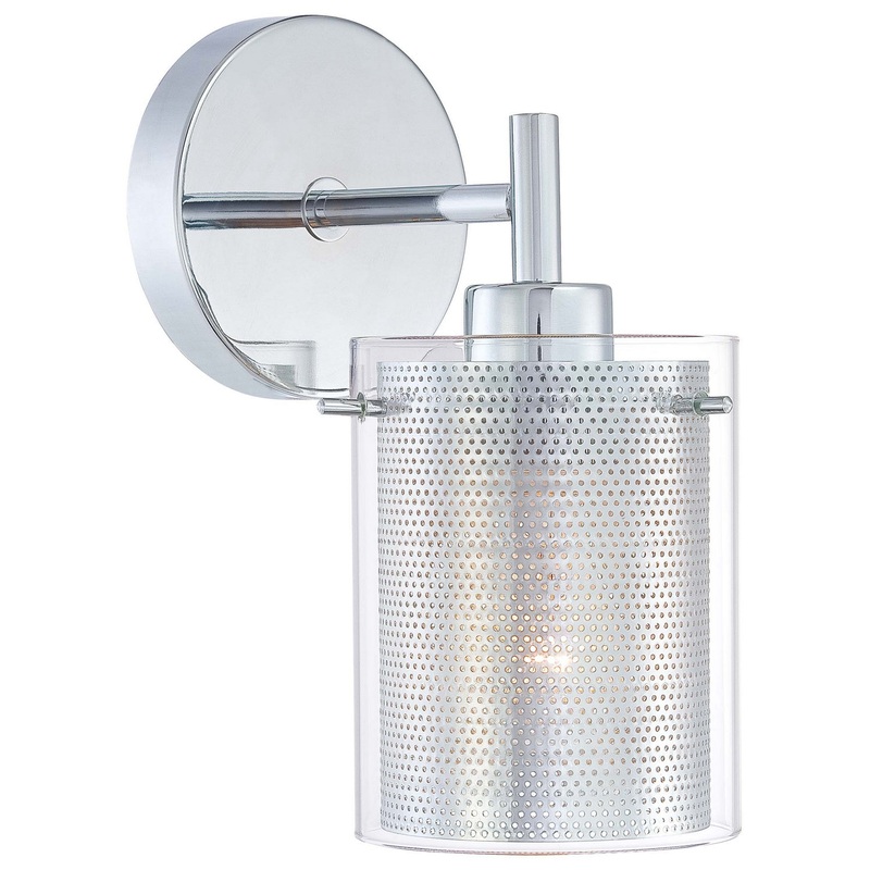George Kovacs P962-077 Grid One Light Wall Sconce, Chrome