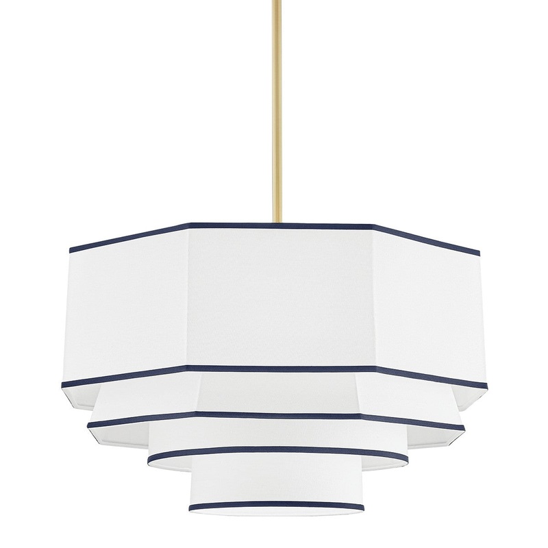 Hudson Valley 3226-AGB Riverdale Four Light Pendant, Aged Brass