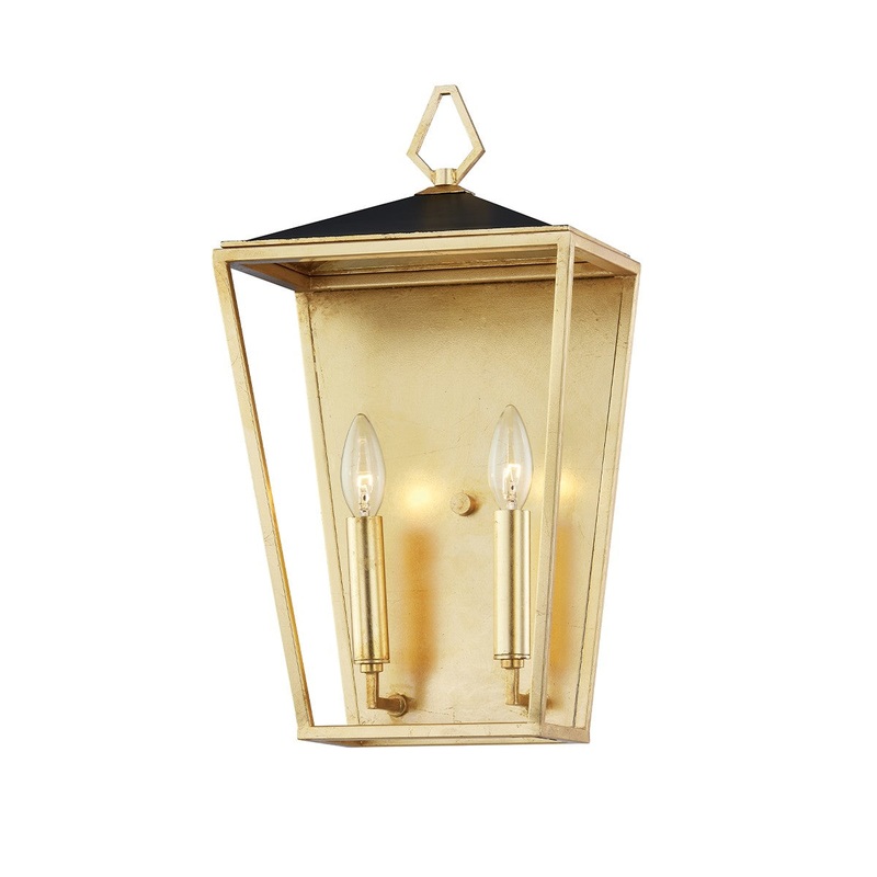 Hudson Valley 5702-GL/BK Paxton Two Light Wall Sconce, Gold Leaf/Black (Discontinued)