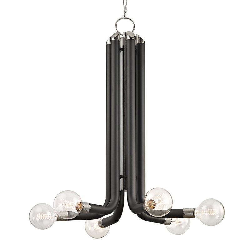 Hudson Valley 6046-PN Desmond Six Light Chandelier, Polished Nickel (Discontinued)