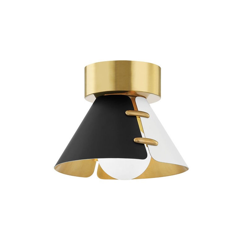 Hudson Valley KBS1352501S-AGB Split One Light Flush Mount, Aged Brass (Discontinued)
