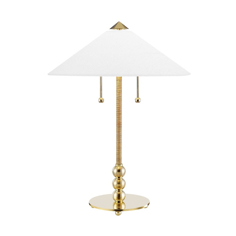 Hudson Valley L1395-AGB Flare Two Light Table Lamp, Aged Brass