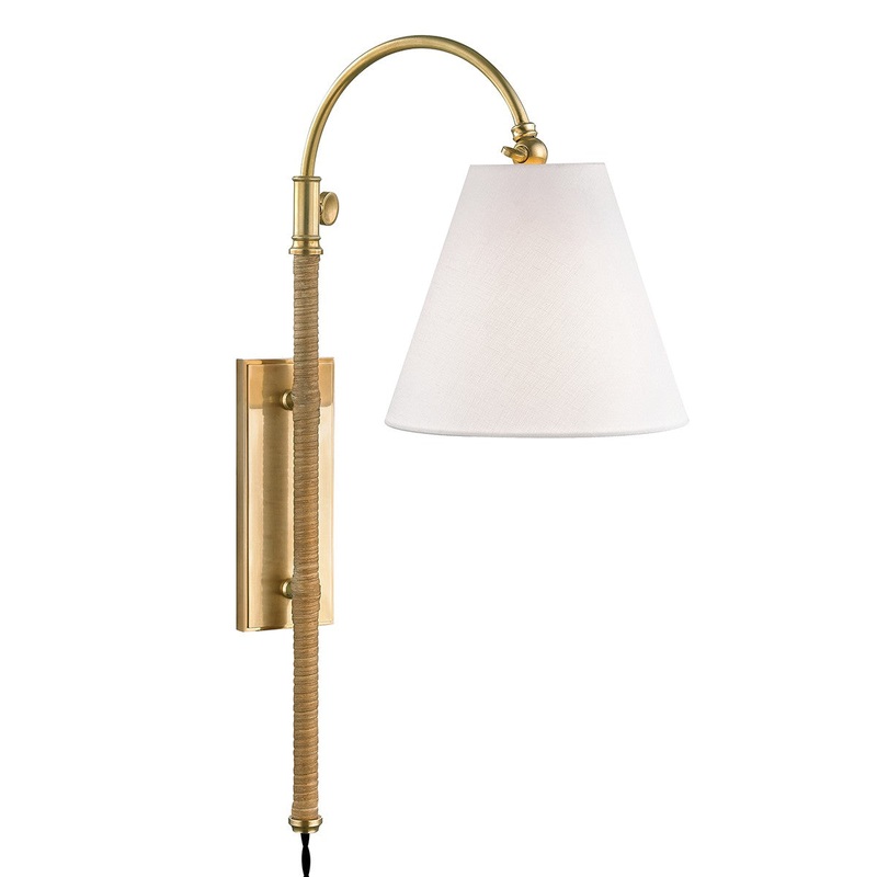 Hudson Valley MDS501-AGB Curves No.1 One Light Wall Sconce, Aged Brass
