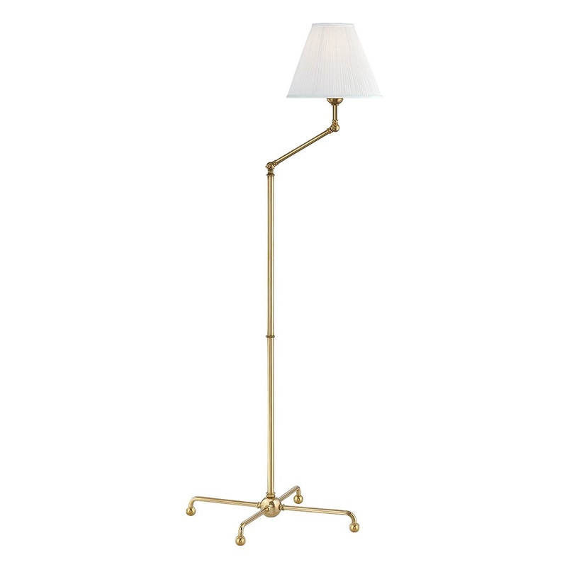 Hudson Valley MDSL108-AGB Classic No.1 One Light Floor Lamp, Aged Brass