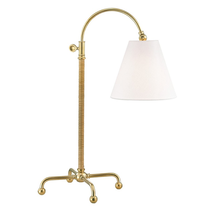 Hudson Valley MDSL502-AGB Curves No.1 One Light Table Lamp, Aged Brass