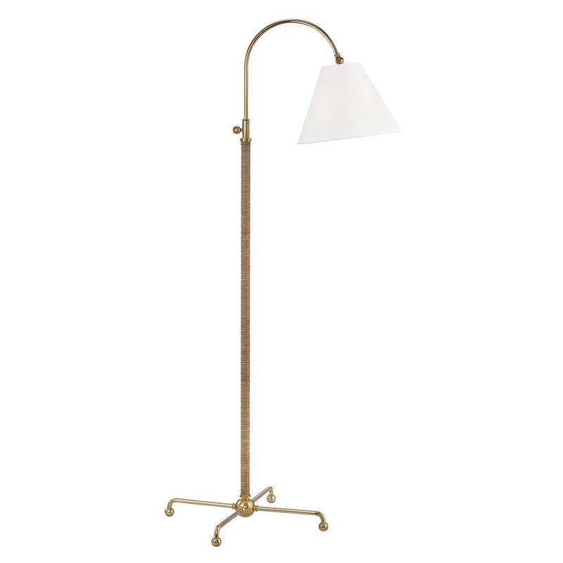 Hudson Valley MDSL503-AGB Curves No.1 One Light Floor Lamp, Aged Brass (Discontinued)