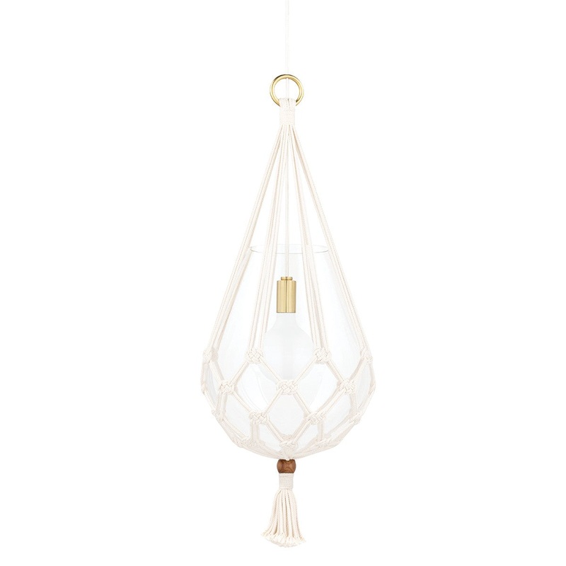 Mitzi H411701L-AGB Tessa One Light Pendant, Aged Brass