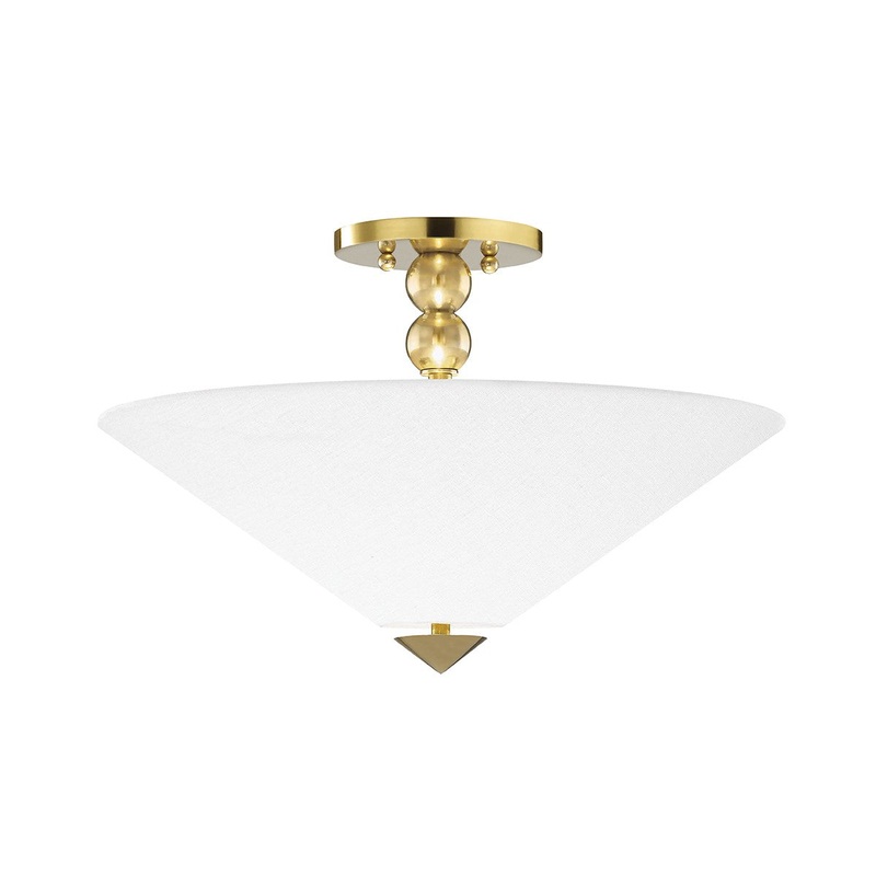 Hudson Valley 1318-AGB Flare Two Light Flush Mount, Aged Brass