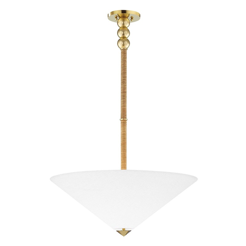 Hudson Valley 1325-AGB Flare Two Light Pendant, Aged Brass (Discontinued)