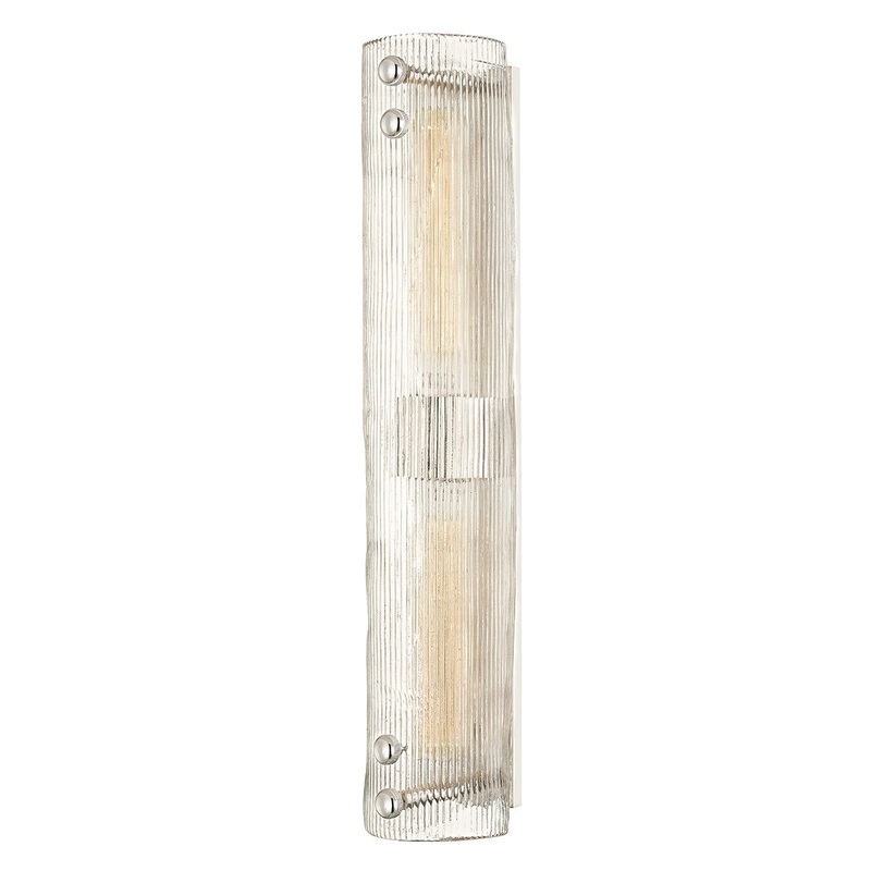 Hudson Valley 1423-PN Prospect Park Two Light Wall Sconce, Polished Nickel
