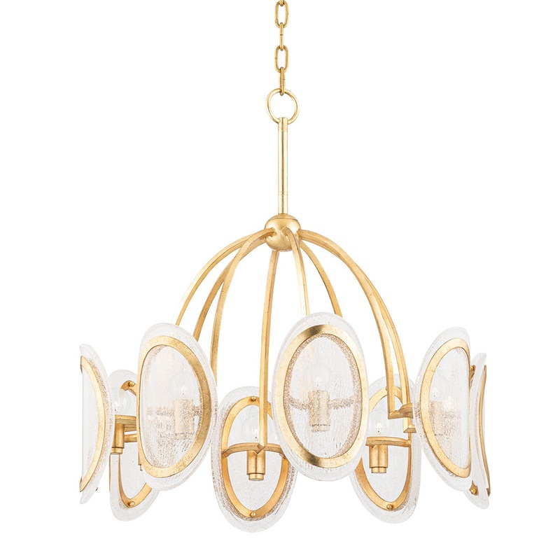 Hudson Valley 1526-VGL Danes Eight Light Chandelier, Vintage Gold Leaf (Discontinued)