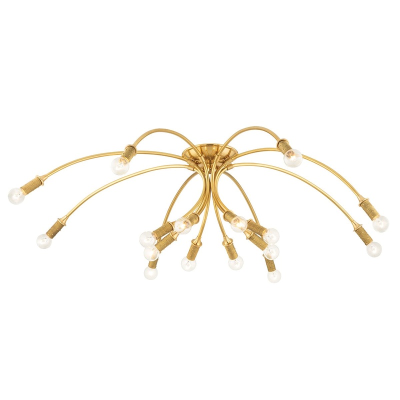 Hudson Valley 1548-AGB Amboy 16 Light Flush Mount, Aged Brass