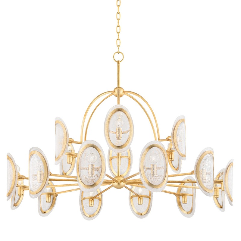 Hudson Valley 1550-VGL Danes 18 Light Chandelier, Vintage Gold Leaf